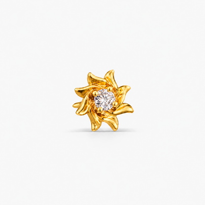 Diamond Radiance Floral Stone Nose Pin 0.300Gram