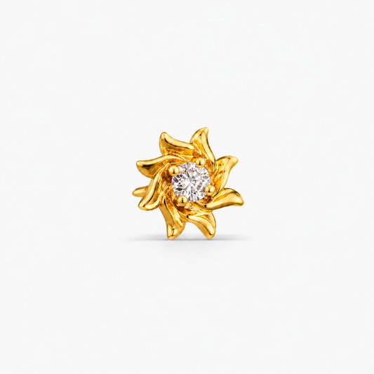 Diamond Radiance Floral Stone Nose Pin 0.300Gram