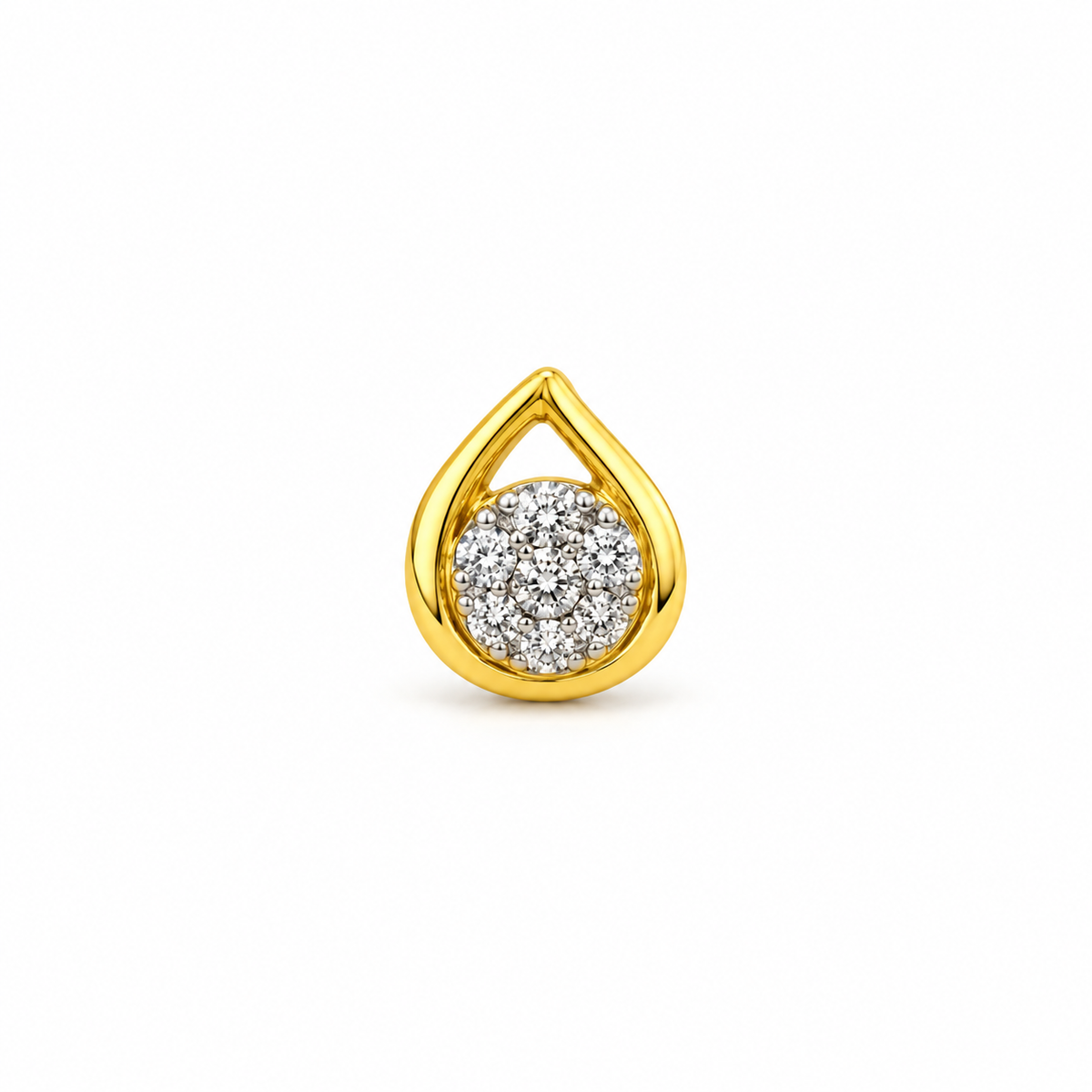 Golden Teardrop White Stone Cluster Nosepin
