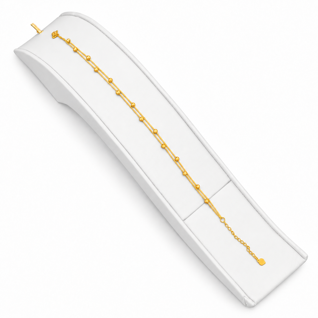 18K Double Layer Ball Bracelet 0.680 Gram