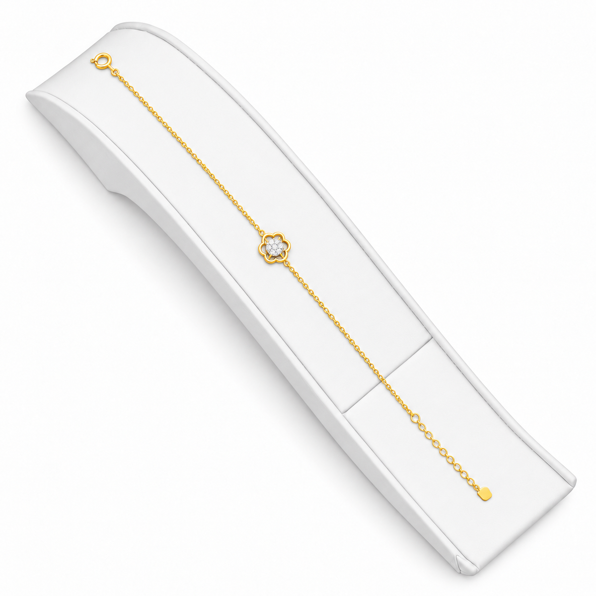Diamond Blossom Floral Stone Bracelet 1.095Gram