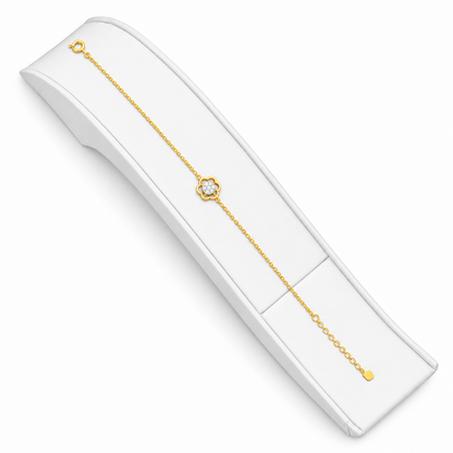 Diamond Blossom Floral Stone Bracelet 1.095Gram