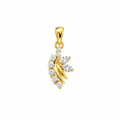 9K Gold Sparkling Leaf Pendant