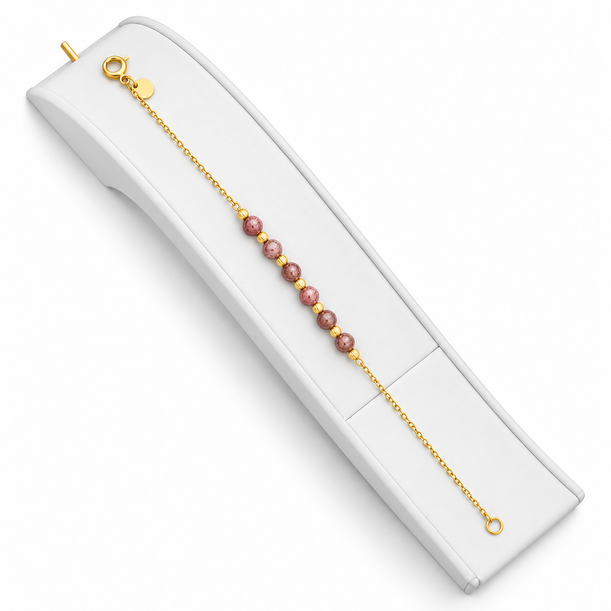 18K Rose Blush Gold Bead Bracelet 2.520Gram