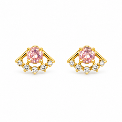 9K Gold Pink eye Studs