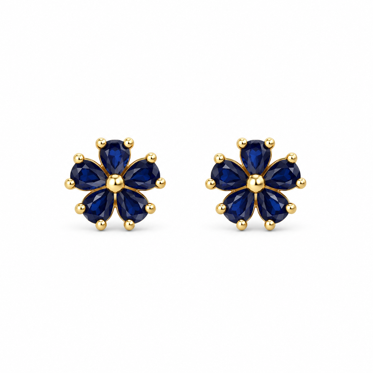 9K Gold Blue Blossom Studs