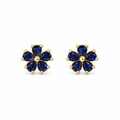9K Gold Blue Blossom Studs