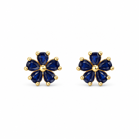 9K Gold Blue Blossom Studs