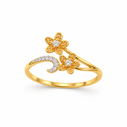 Diamond Twin Floral Ring
