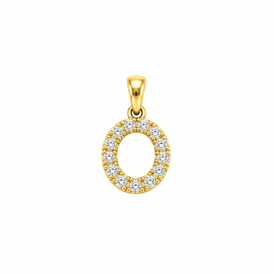 9K Gold Sparkling Oval Pendant