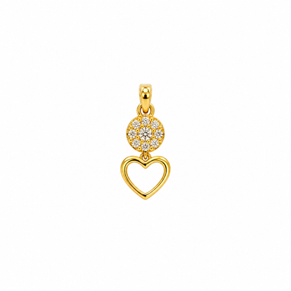9K Gold Heart Drop Pendant