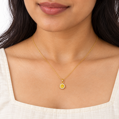 9K Gold Sunshine Halo Pendant