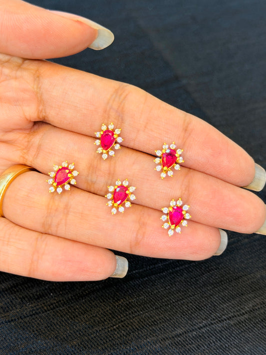 Ruby Bloom Gold-Plated 92.5 Sterling Silver Nose Pin