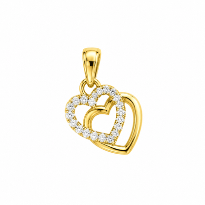 9K Gold Interlocking Hearts Pendant