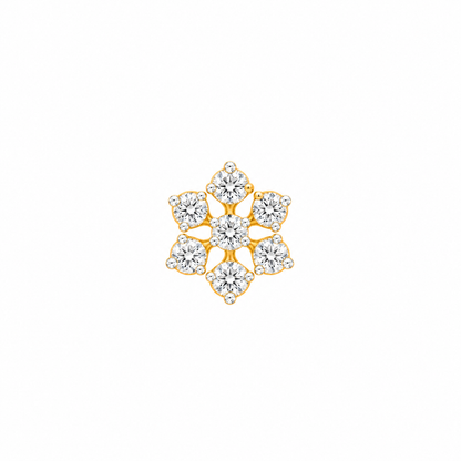 Sparkling Seven Stone Floral Gold Nosepin