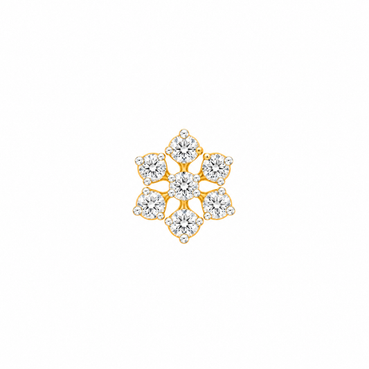 Sparkling Seven Stone Floral Gold Nosepin