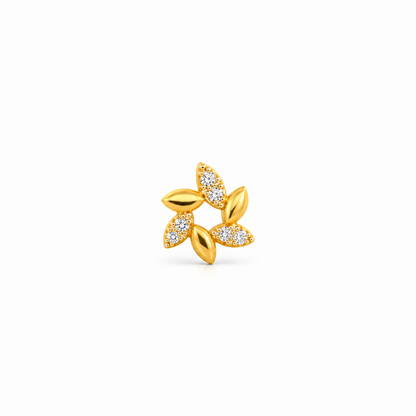 Gold Floral Diamond Nosepin