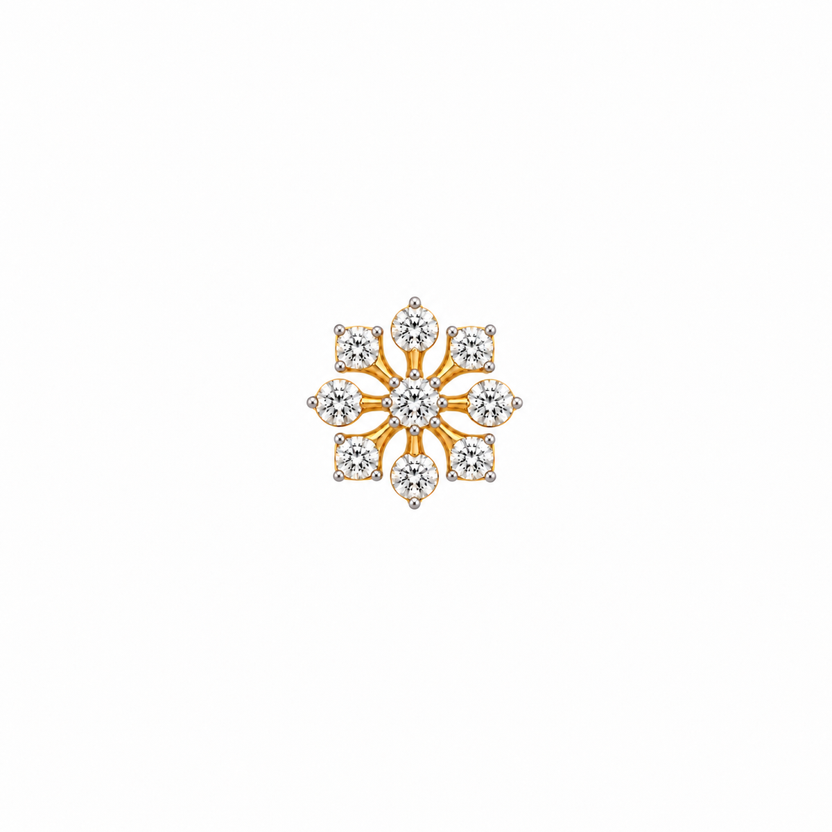 Gold Diamond Snowflake Floral Nosepin