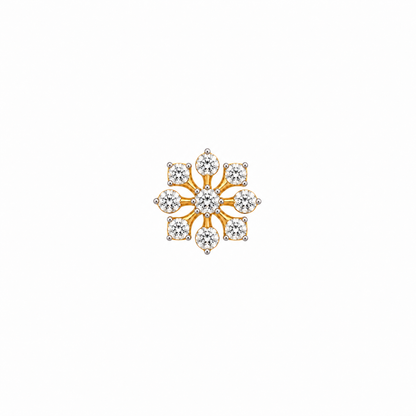 Gold Diamond Snowflake Floral Nosepin