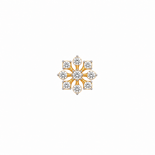 Gold Diamond Snowflake Floral Nosepin