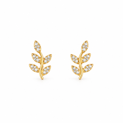 9K Gold Five-Leaf Vine Studs