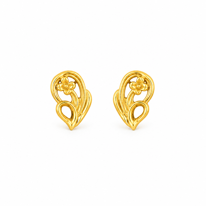 9K Gold Floral Paisley Studs