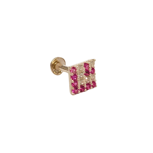 Sterling Silver Nosepin with Stone Accent