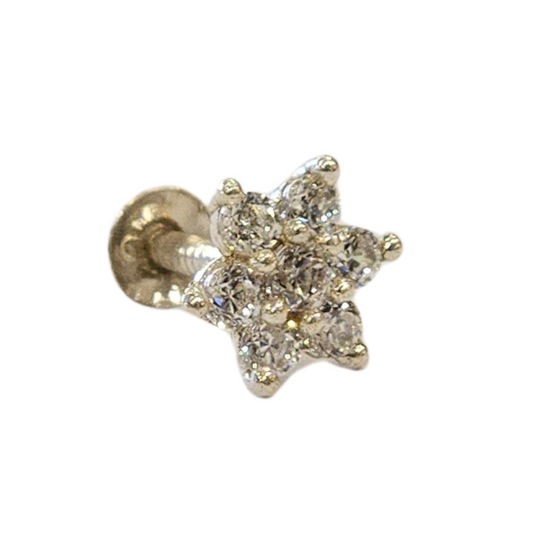Dainty Star-Shaped Silver Nosepin