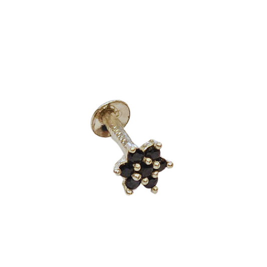 Elegant Silver Floral Nosepin