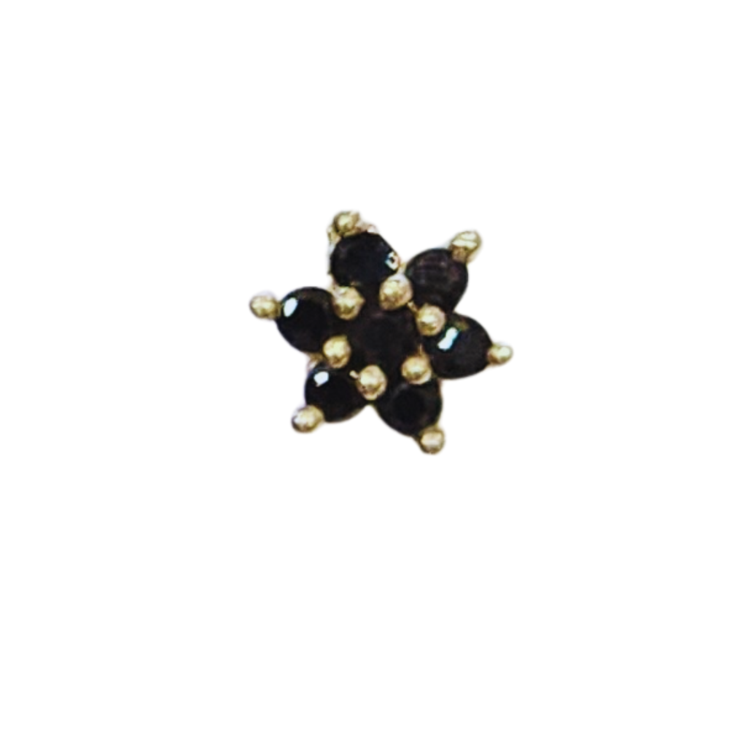 Elegant Silver Floral Nosepin