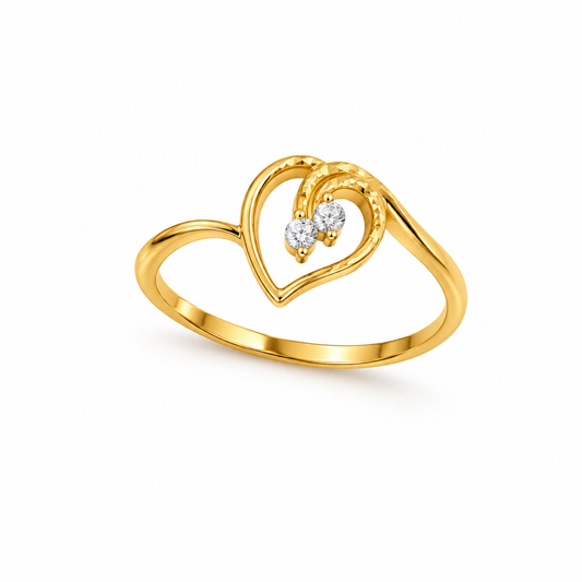 Diamond Double Heart Ring