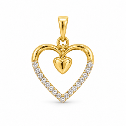 Double Heart Diamond Pendant