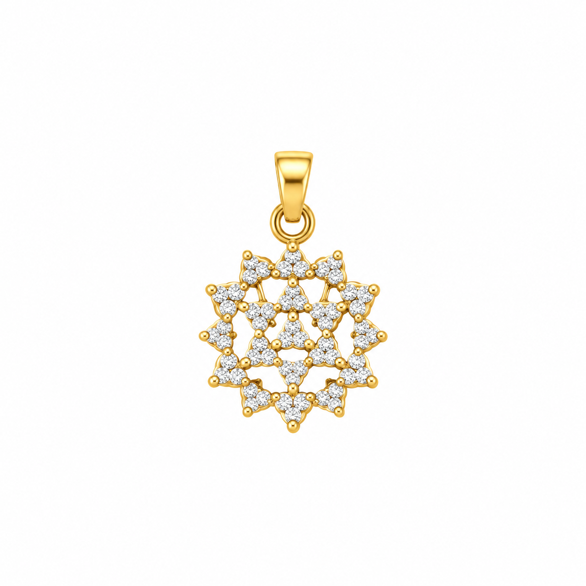 9K Gold Openwork Floral Pendant