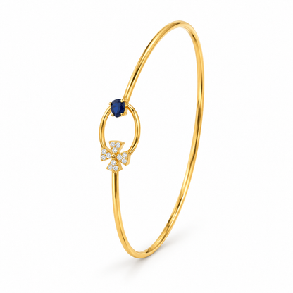 Blue Stone Diamond Gold Bangle 2.850Gram