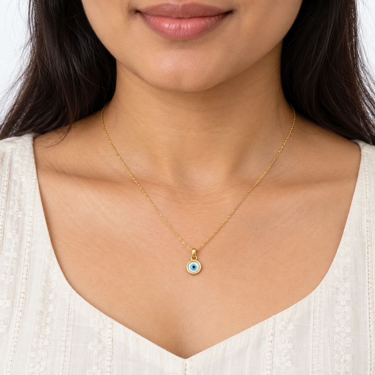 9K Gold Blue Evil Eye Pendant