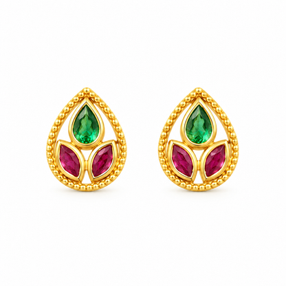 Teardrop Golden Silver Earrings
