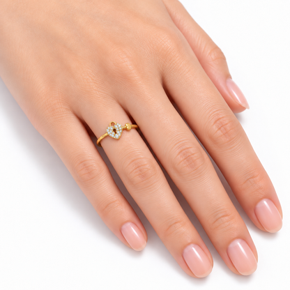 Diamond Heart Lock Ring