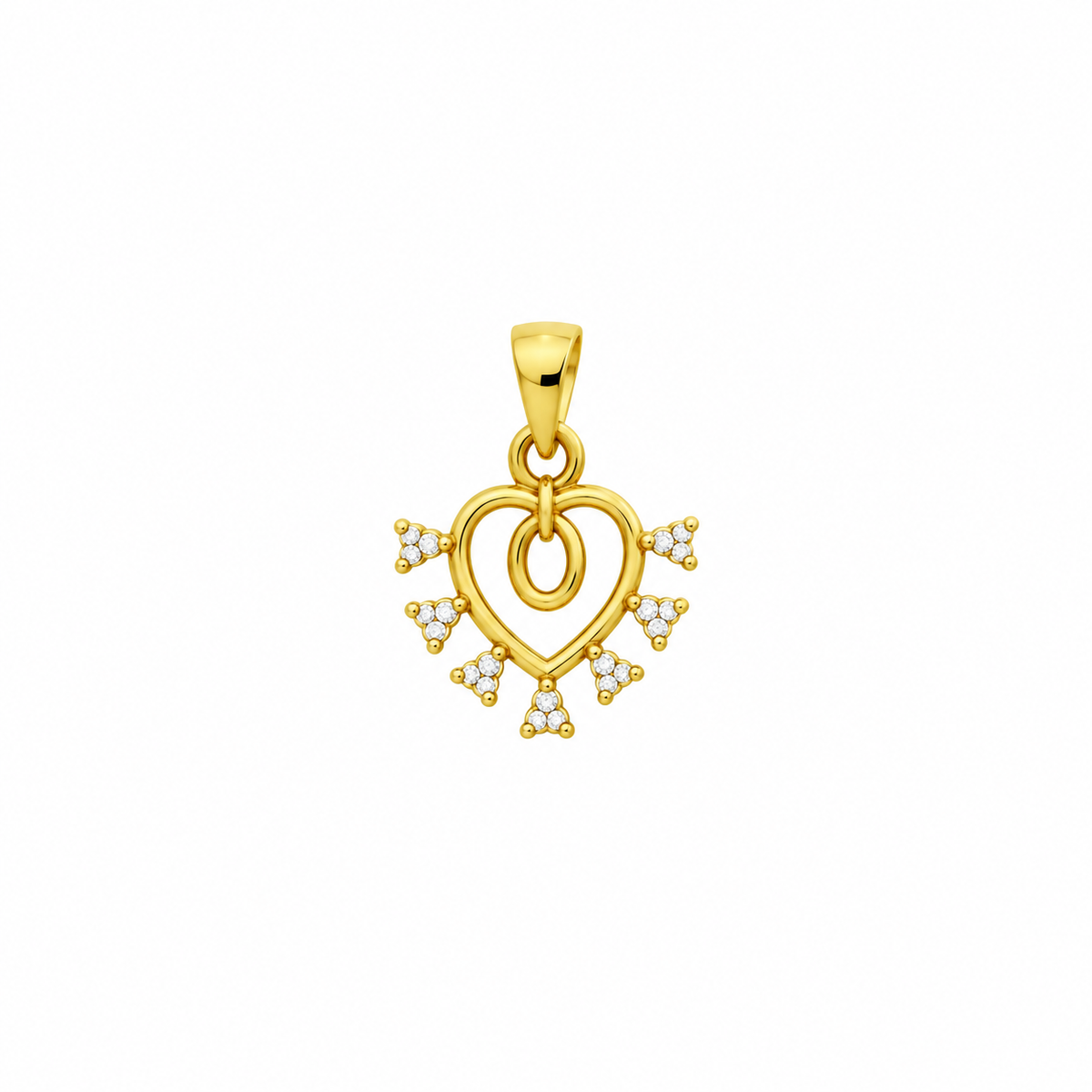 9K Gold Sparkling Heart Pendant