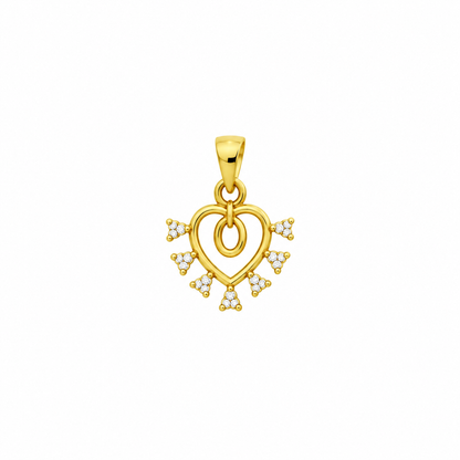 9K Gold Sparkling Heart Pendant
