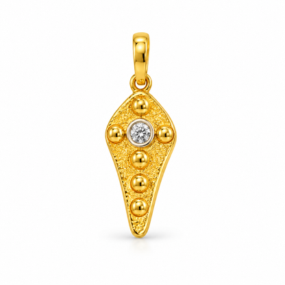 Diamond Shield Gold Pendant