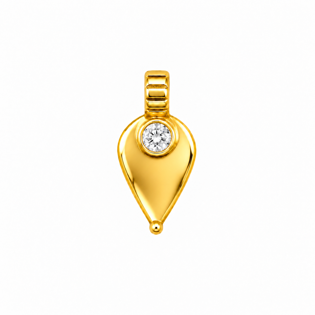 9K Gold Solitaire Teardrop Thali Pendant