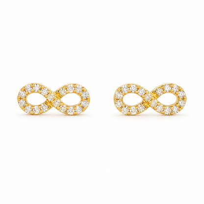 9K Gold Sparkling Infinity Studs