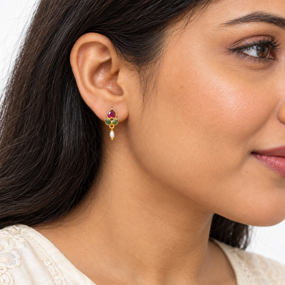 Golden Silver Floral Drop
