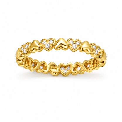 Diamond Heart Band Ring