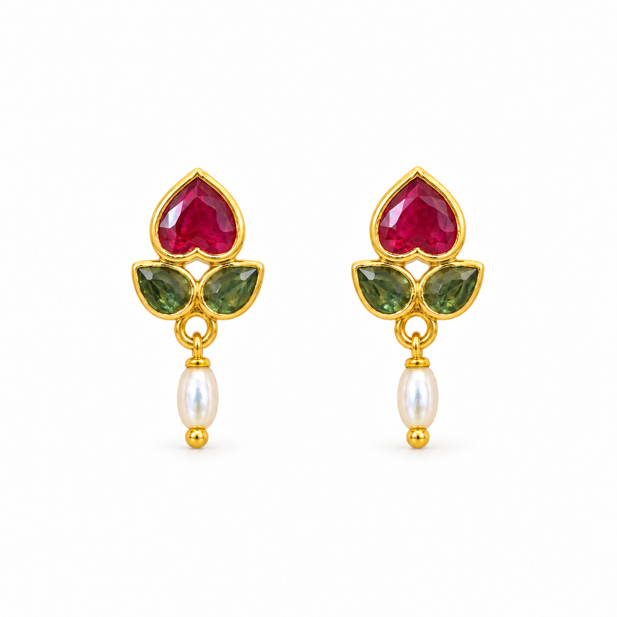 Golden Silver Floral Drop