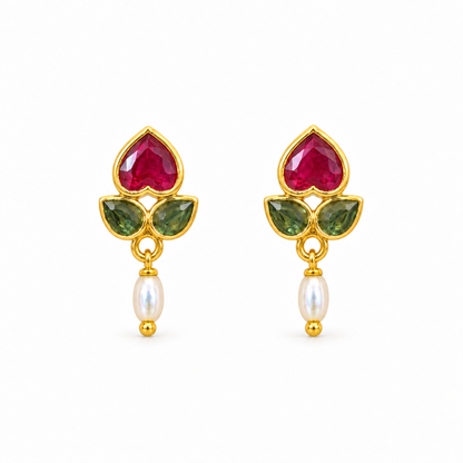 Golden Silver Floral Drop