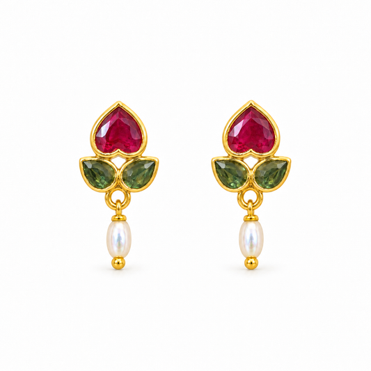Golden Silver Floral Drop