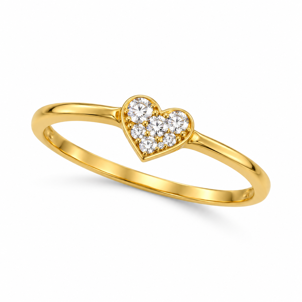 Diamond Heart Cluster Ring