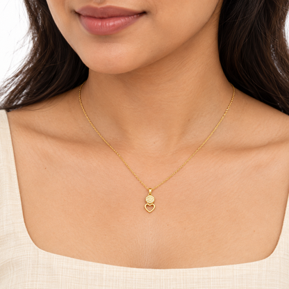 9K Gold Heart Drop Pendant