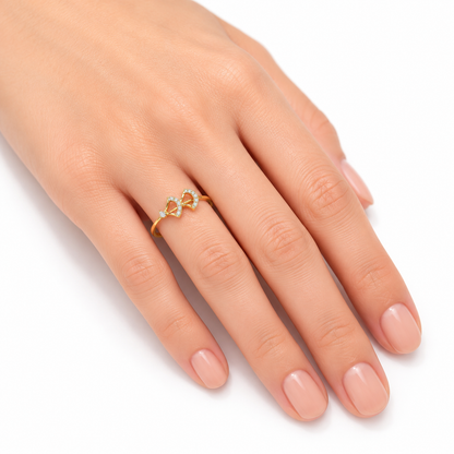 Diamond Twin Fan Design Ring